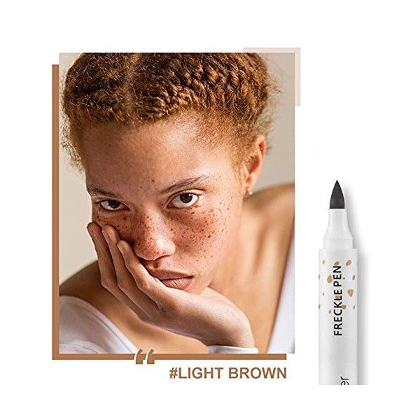 Natural Freckle Pen, Stylo de maquillage de tache de rousseur, Faux Freckle Pen Soft Brown Long Lasting Waterproof Dot Spot P
