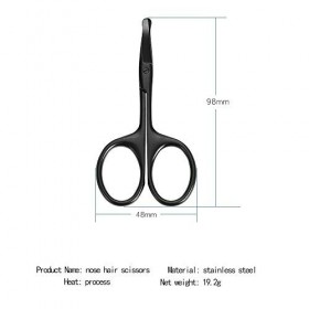 Samury Ciseaux à Poils De Nez Premium - Lames De Sécurité Incurvées avec Pointe Arrondie pour Couper Les Petits Détails Poils
