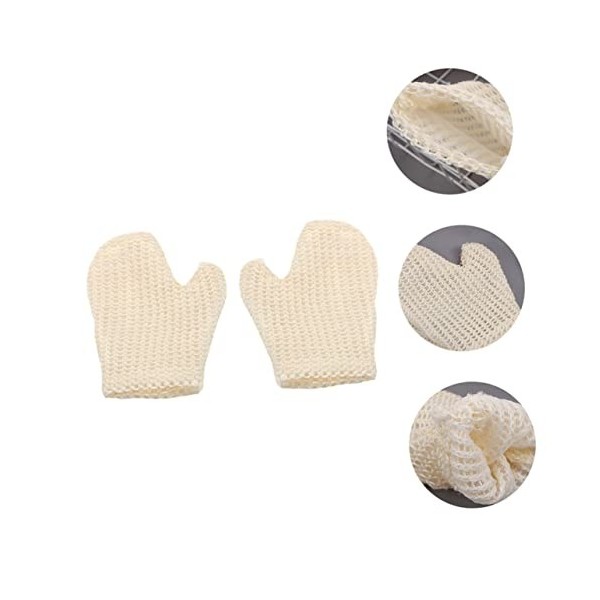 FRCOLOR 2 Pièces Gants De Bain En Sisal Laveur De Bain Pour Le Nettoyage Du Corps Laveur Serviettes Pour Le Corps Éponge De B