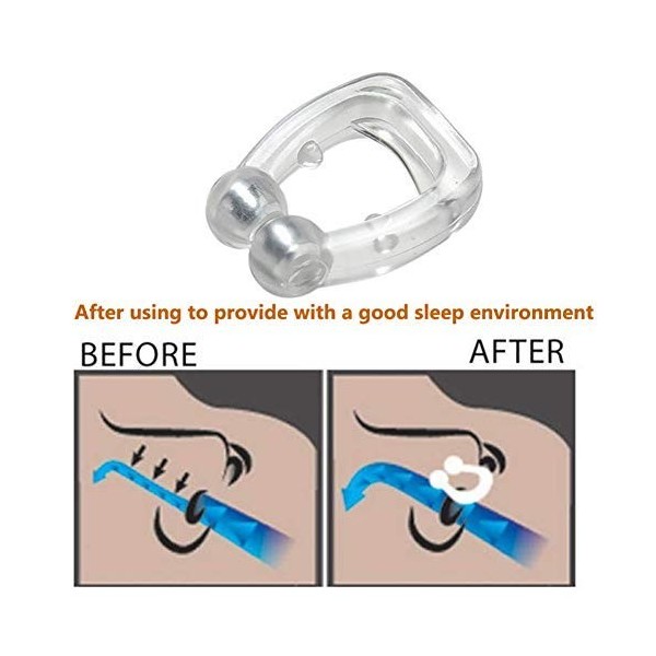 Bluelover Silicone Ronflement Bouchon Anti Ronflement Nez Clip Aide Au Sommeil Empêcher La Bouche Sèche Aider À Respirer