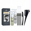 gaoqiao Kit de Coloration de Barbe - Barbe assombrie pour Hommes,Produit de Coloration de la Barbe, Colore la Moustache et la