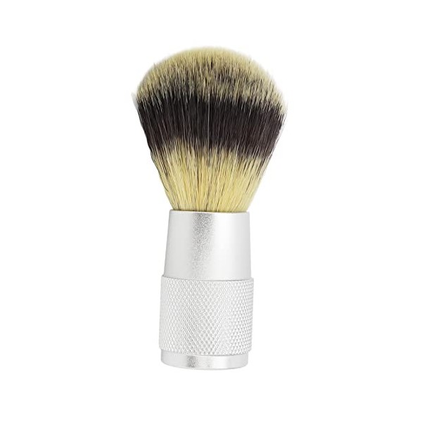 Brosse à Barbe, Blaireau, avec Manche en Aluminium et Poils Synthétiques à Séchage Rapide Outil de Rasage Augmente la Mousse 