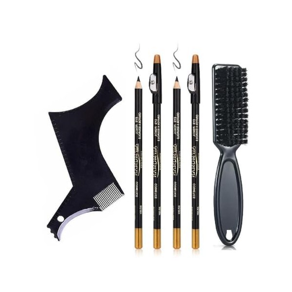 Ensemble complet de coiffage de barbe peigne et brosse guide de coupe pour sculpter la barbe sans effort Accessoires de toile