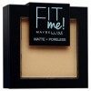 Maybelline New-York - Poudre Compacte Fit Me Matte & Poreless - Peaux normales à grasses - 250 Beige Ensoleillé - 9 g