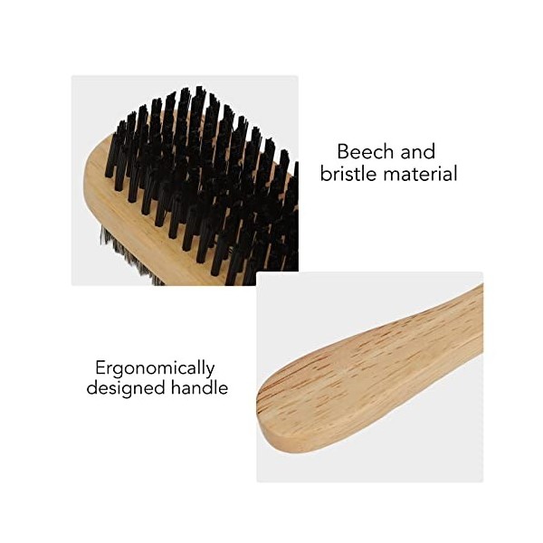 Brosse à Barbe Pour Hommes, Brosses De Coiffure Double Face, Brosses à Cheveux En Bois, Gommage des Cheveux Avec Manche En Bo