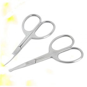 minkissy 2 Pièces Tondeuse À Poils Du Nez Ciseaux À Sourcils Outils Pour Le Visage Outil De Barbe Kit De Maquillage Ciseaux D