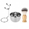 Kit de barbe, brosse à barbe, ensemble de rasage anti-dérapant pour hommes, kit de rasage professionnel classique en acier in