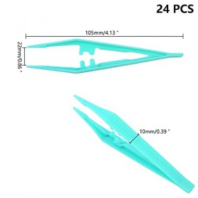 Lot de 24 pinces à épiler jetables en plastique pour loisirs créatifs