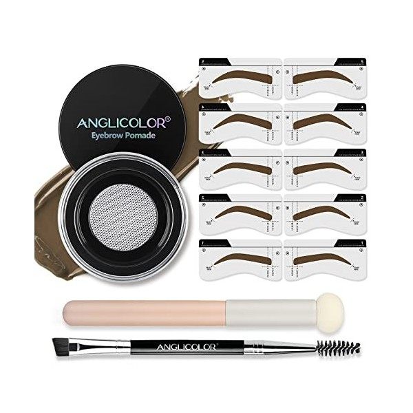 Pommade pour Sourcils Gel Eyeliner Kit, Makeup Eyebrow Gel Naturellement Longue Tenue, Professional Gel Crème Sourcils avec 1