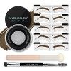 Pommade pour Sourcils Gel Eyeliner Kit, Makeup Eyebrow Gel Naturellement Longue Tenue, Professional Gel Crème Sourcils avec 1