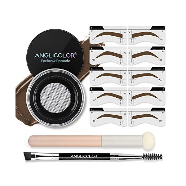 Pommade pour Sourcils Gel Eyeliner Kit, Makeup Eyebrow Gel Naturellement Longue Tenue, Professional Gel Crème Sourcils avec 1