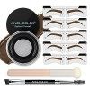 Pommade pour Sourcils Gel Eyeliner Kit, Makeup Eyebrow Gel Naturellement Longue Tenue, Professional Gel Crème Sourcils avec 1