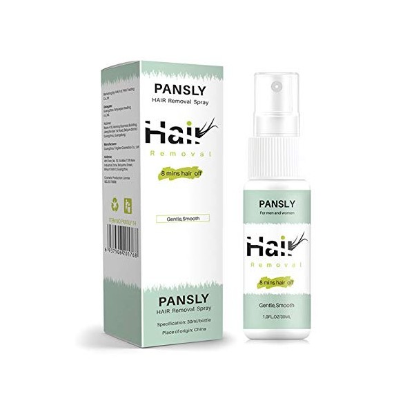 ERYUE Vaporisateur,PANSLY 8 Minutes Hair Off 30 ML Spray Épilatoire Jambes Bras Épilateur Doux