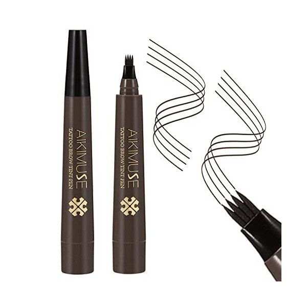 Boobeen Eyebrow Tattoo Pen - Microblading Eyebrow Pencil - Smudgeproof Brow Pencil - Imperméable, longue durée, aspect nature
