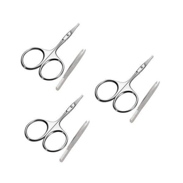 FOMIYES 1 Set Pince À Cils Pince À Cils Ciseaux À Coudre Ciseaux À Poils De Nez De Sécurité Ciseaux De Coupe De Barbe Tondeus