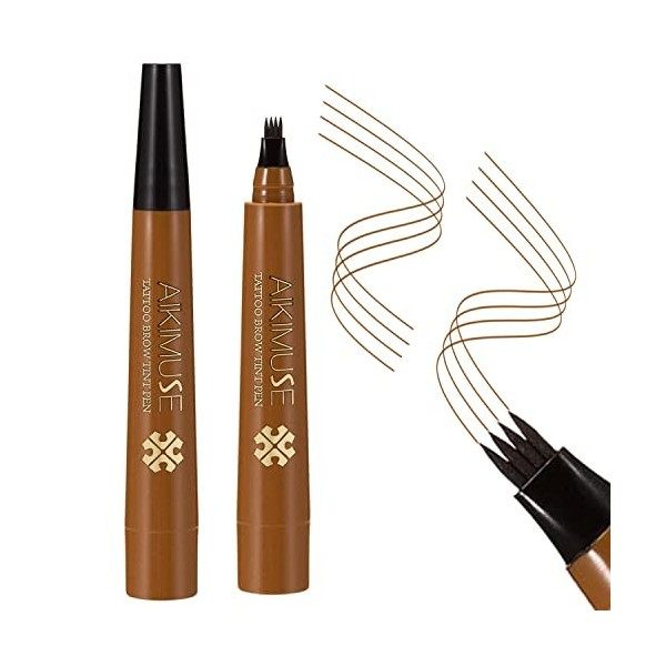 Boobeen Eyebrow Tattoo Pen - Microblading Eyebrow Pencil - Smudgeproof Brow Pencil - Imperméable, longue durée, aspect nature