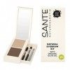 Sante Naturkosmetik Natural Eyebrow Kit de poudre à sourcils Applicateur Brosse & Pince à épiler Natural Maquillage Vegan 2,4