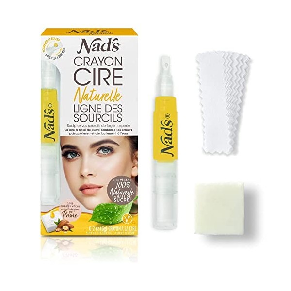 Nads Stylo Cire Naturelle Des Sourcils, Stylo à Cire de Précision Prêt à lemploi, Sourcils Kit Dépilation, Épilation Visag