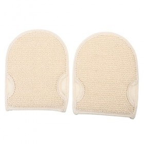 SOLUSTRE Serviette Bain En Coton Et Lin 2 Pièces Accessoires Salle Bains À Récurer Gant Exfoliant Pour Le Corps Dissolvant Ce