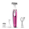 IOIUSKKU Rasoir électrique USB Rechargeable Lady Underarm Areas Trimmer Tondeuse à cheveux avec têtes interchangeables Machin