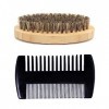 Brosse Barbe Homme,Lissante en Soie de Sanglier,Brosse à Barbe en Poils de Sanglier,pour lentretien quotidien de la barbe,br