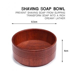 Bol à savon en bois pour rasage - Blaireau - Bol rond pour homme - Pour crème de rasage - Tasse en bois de chêne - Brosse de 