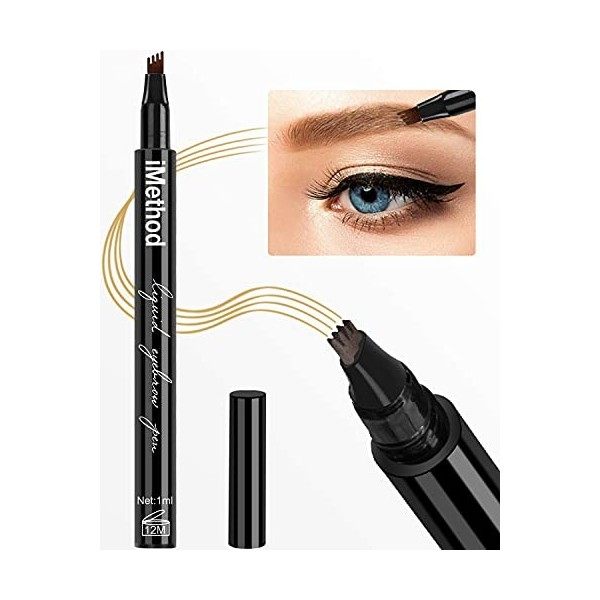 iMethod Stylo à sourcils - Le crayon à sourcils iMethod avec un applicateur à pointe micro-fourchette crée des sourcils dapp