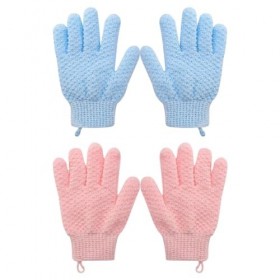 minkissy 4 Pièces Gants De Gommage De Bain Gant De Douche Exfoliant Serviette Exfoliante Gants De Luffa Gants Exfoliants Pour