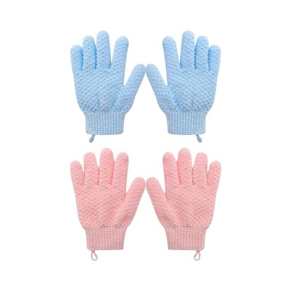 minkissy 4 Pièces Gants De Gommage De Bain Gant De Douche Exfoliant Serviette Exfoliante Gants De Luffa Gants Exfoliants Pour