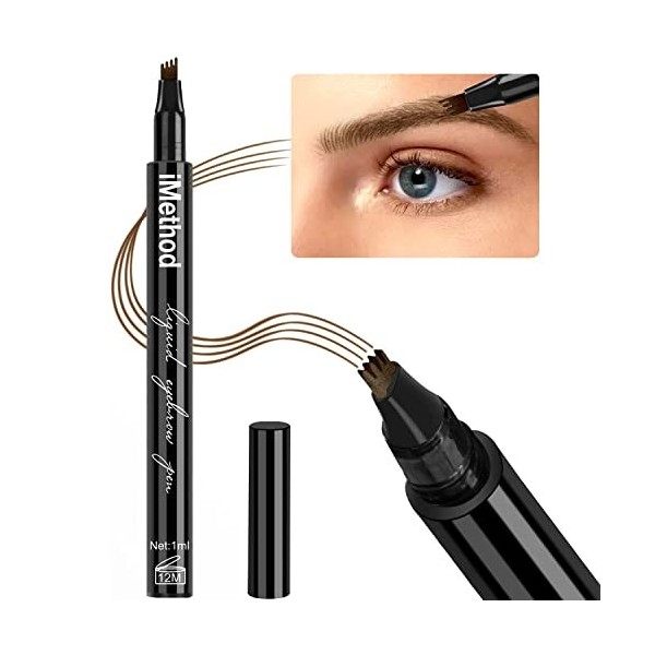 iMethod Stylo à sourcils - Le crayon à sourcils iMethod avec un applicateur à pointe micro-fourchette crée des sourcils dapp