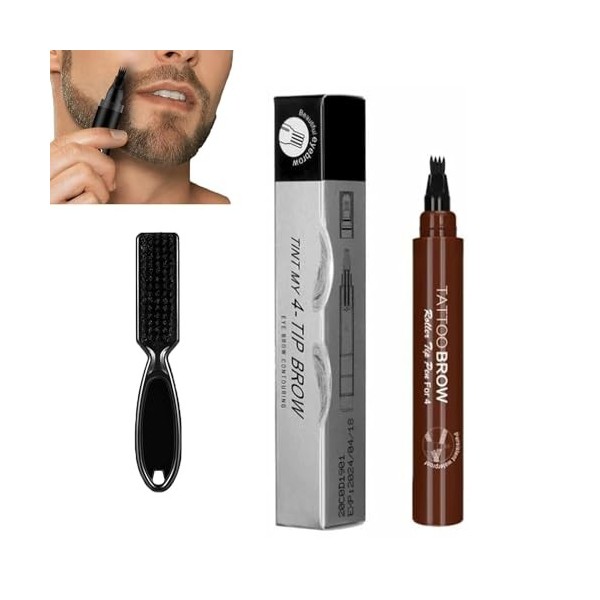 Elmyse Lot de 5 stylos de remplissage de barbe, stylo de remplissage de barbe étanche, stylo à barbe Elmyse, pour définir vot