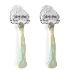 kwmobile 2x Porte Rasoir - Lot de 2 Ventouses Rasoir 5 x 4,5 x 2,5 cm avec Petit Crochet en Plastique - Support Rasoir Salle 