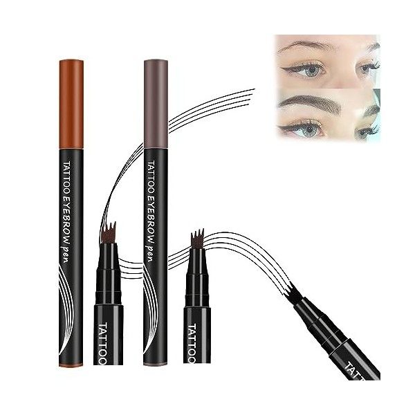 Roterale Eyebrow Pen - Roterale 4-Tip Microblade Brow Pen, 4-Tip Microblade Brow Pen,Waterproof Brow Pencil with Micro-Fork T