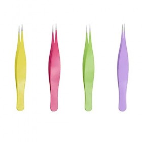 SJBAUTYO 4 Pièces Pinces à Épiler pour Poils Incarnés Dissolvant de Points Noirs Pointus en Acier Inoxydable Pince à Épiler d