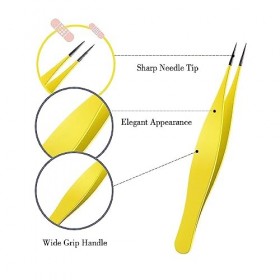 SJBAUTYO 4 Pièces Pinces à Épiler pour Poils Incarnés Dissolvant de Points Noirs Pointus en Acier Inoxydable Pince à Épiler d
