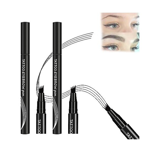 Roterale Eyebrow Pen - Roterale 4-Tip Microblade Brow Pen, 4-Tip Microblade Brow Pen,Waterproof Brow Pencil with Micro-Fork T