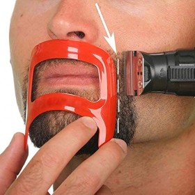 EXCEART 2Pcs Barbe Shapers Barbe Rasage Modèles Pochoirs Barbe Façonner Des Outils de Style pour Hommes Rouge 