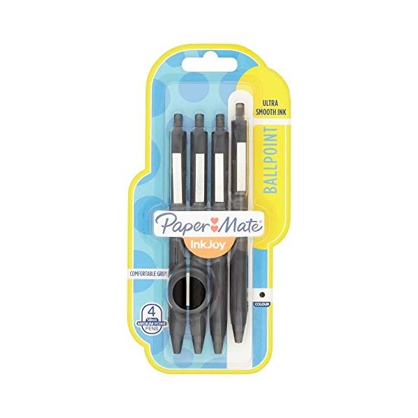 Papermate Lot de 4 stylos à bille Noir