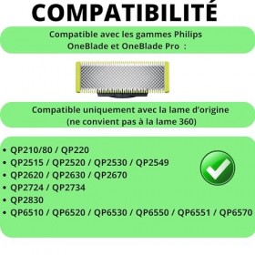 Sabots pour Tondeuse 1/2 /3/5mm 4 Sabots Barbe 1 Sabot Corps 1 Protection Peau Compatible avec OneBlade QP2515 QP2530 QP2630 