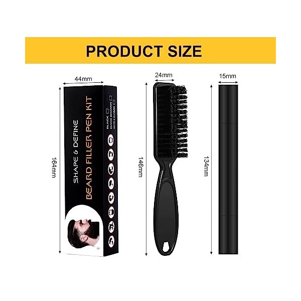 Sporgo Stylo à barbe double tête pour homme : kit de croissance de barbe avec sculpteur de barbe, kit de remplissage de barbe