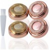 Poweka Têtes de rechange pour le visage Remover cheveux Rosy Gold Flawless Remplacement des lames pour rasage parfait,4 pièce