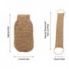 Lot de 2 sangles de lavage en toile de jute 100 % naturelle - Dos en toile de jute - Sangle de lavage et gants exfoliants en 