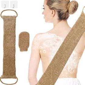 MCDD Gant Exfoliant, Gant Gommage Corps avec Bande Dos Exfolian, Doux pour la Peau et Nettoyage en Profondeur, pour Corps Et 