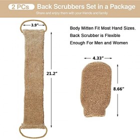 MCDD Gant Exfoliant, Gant Gommage Corps avec Bande Dos Exfolian, Doux pour la Peau et Nettoyage en Profondeur, pour Corps Et 