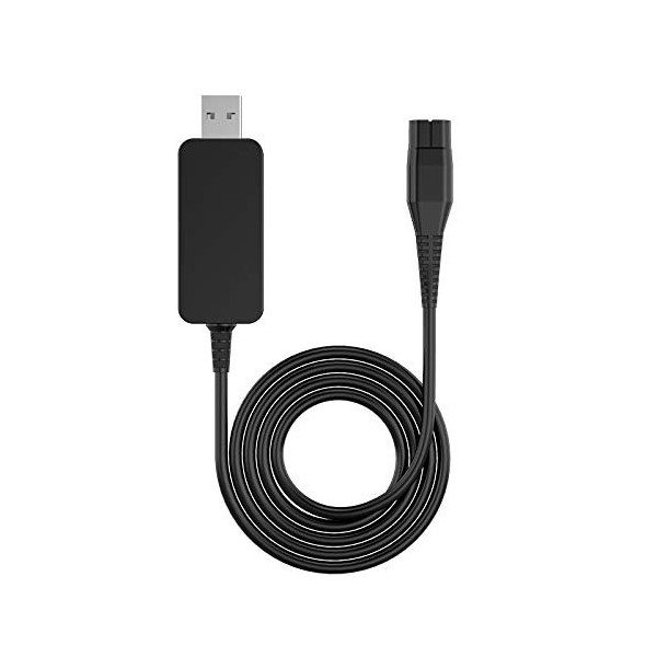 Câble de Chargeur USB A00390 4.3V pour Rasoir Philips, Compatible pour Chargeur One Blade QG3340, A00390, RQ320, RQ328, RQ330