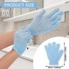 Lot de 4 gants exfoliants double face - Gants de douche en microfibre - Nettoyage en profondeur des cheveux incarnés - Peau m