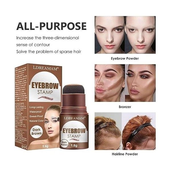 Eyebrow Stamp Kit,Tampon À Sourcils,Pochoir Sourcils,Kit De Maquillage Et De Mise En Forme Des Sourcils Pour Femmes Filles,Co