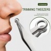 Universal Nose Hair Trimming Tweezers, Stainless Steel Nose Hair Trimmer Long Tweezers, Round Tip Eyebrow Tweezer, Multifunct