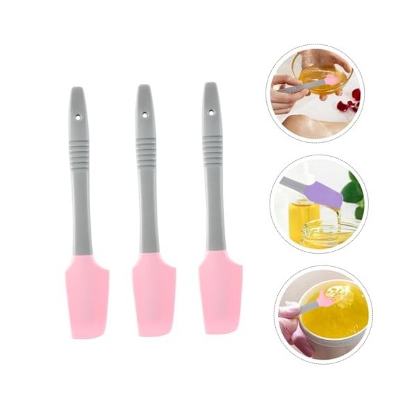 minkissy 3 Pièces Spatule De Cire En Silicone Applicateur De Cire Spatule Cuillère De Mélange De Cire Grattoir À Boue Pour Le