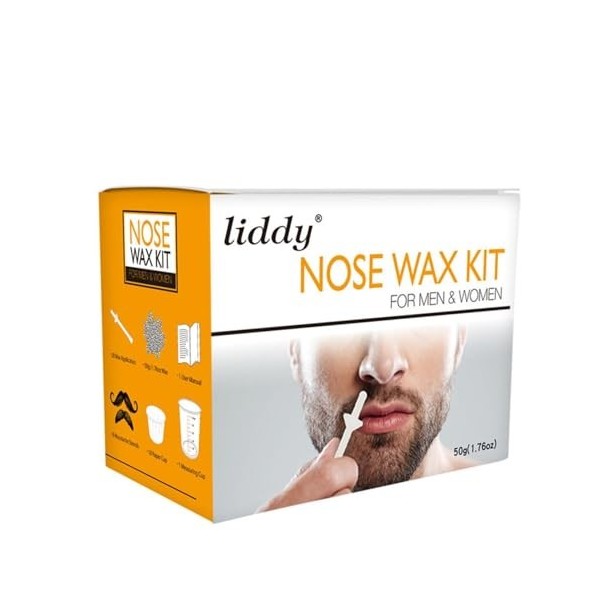 Cire de nez de 50 g pour homme et femme, kit de cire dépilation du nez avec 20 applicateurs de pointes sûres, 8 autocollants